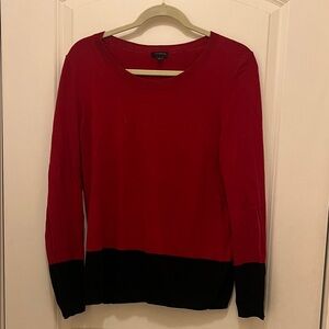 Talbots Red and Black Crew Neck Sweater